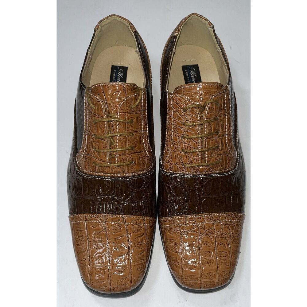 Men’s Marco Rossi‎ Multi Brown Lace Up Dress Shoe 9.5 New